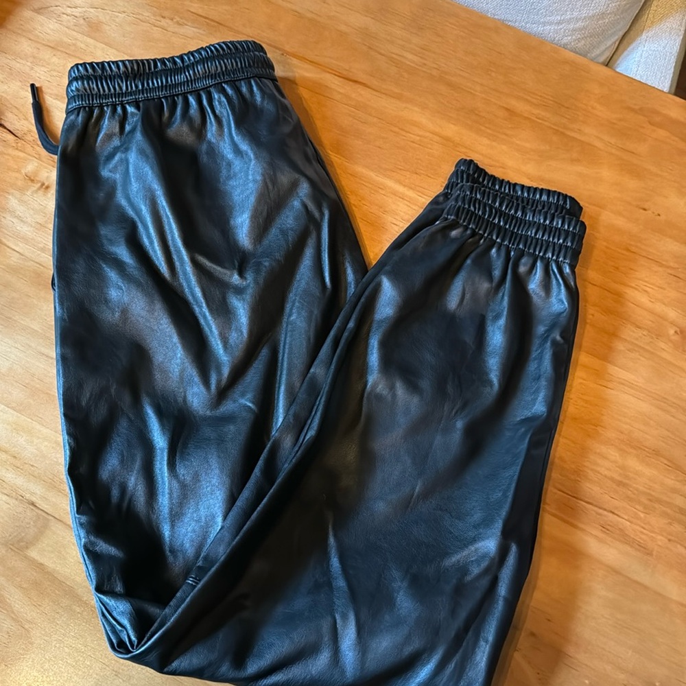 Women’s faux leather joggers